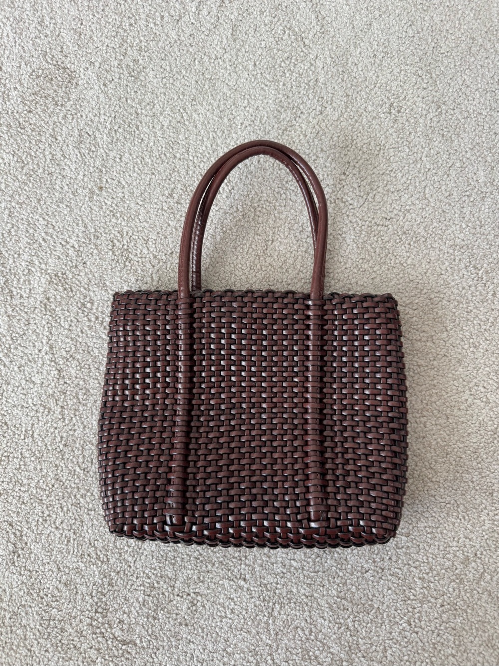 Nine West dark brown woven leather purse